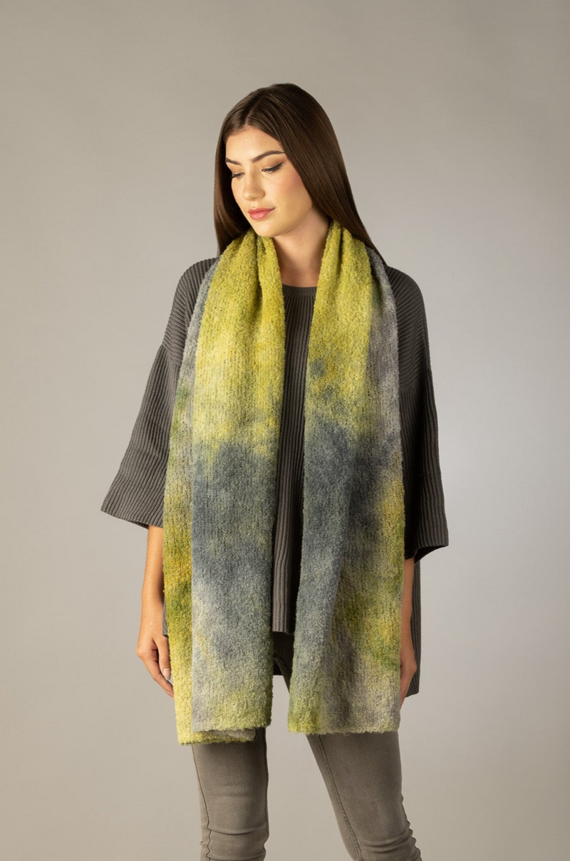 Hand Painted Winter Wrap- Chartreuse