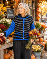 Mixed media striped Oriana Cardigan